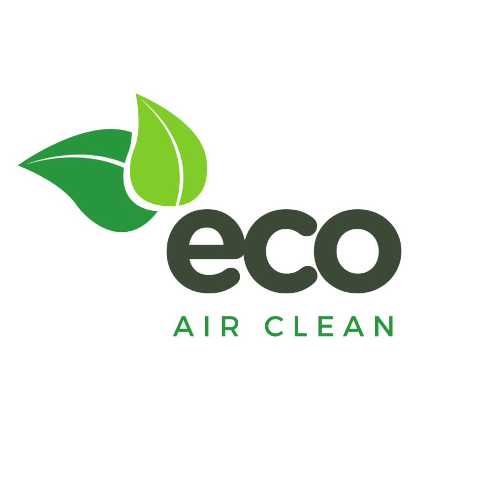 EcoAirClean company logo with green leaves design
